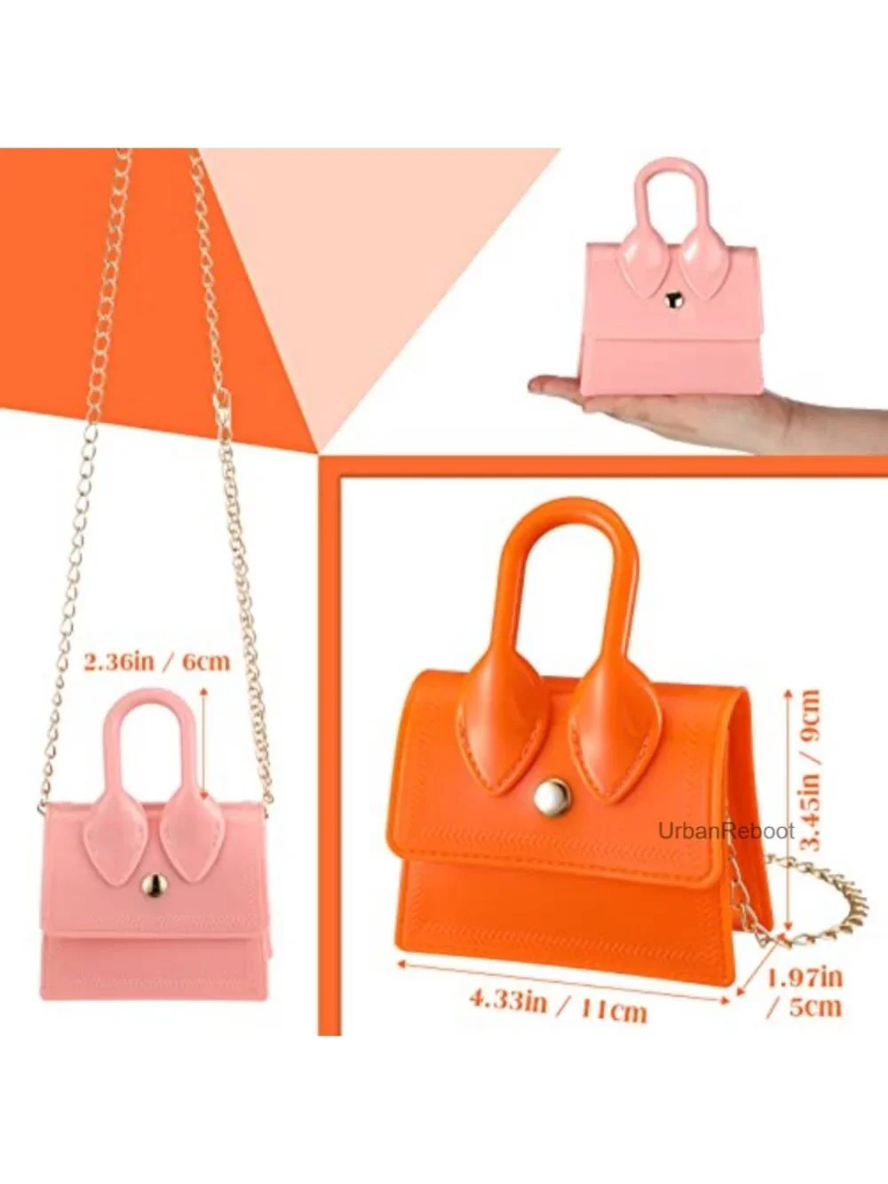 Mini Purse Set 6 Pcs PVC Crossbody Handbag Toddler Girls Party Favors